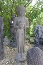 Product image 1 of the product “Standing Buddha, cast stone, handcrafted & coloured, sizes 151cm and 190cm, Antique finish ”